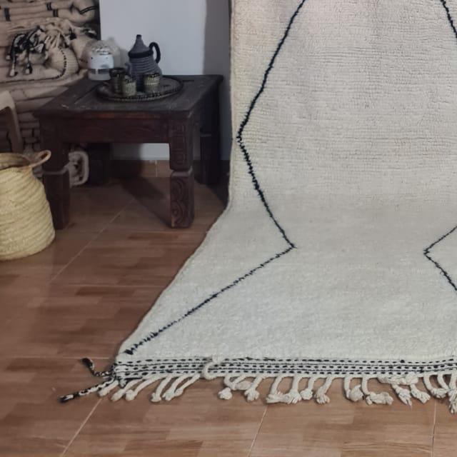 White Minhaj Marokkaans handgemaakt tapijt-579.jpg